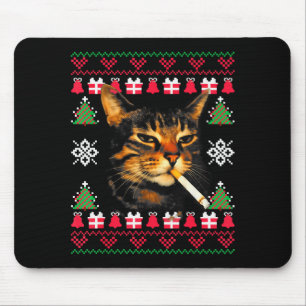 Grappige Rokkende Kat Meme Lelijke Kerst Trui Voor Muismat