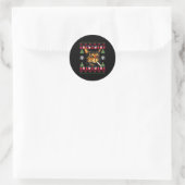 Grappige Rokkende Kat Meme Lelijke Kerst Trui Voor Ronde Sticker (Tas)