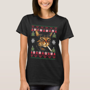 Grappige Rokkende Kat Meme Lelijke Kersttrui Voor  T-shirt