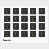 Grappige Rokkende Kat Meme Stomme Hersenrot Vierkante Sticker (Vel)