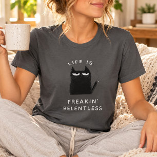 Grappige Rokkende Kat Trendy Citaat Sarcasme Humor T-shirt