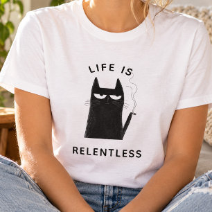 Grappige Rokkende Kat Trendy Citaat Sarcastische H T-shirt