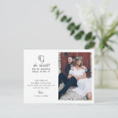 Grappige Rol Ermee Foto Huwelijk Uitstel Aankondigingskaart (Staand voorkant)