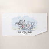 Grappige rollende hondentekening badhanddoek (Badhanddoek)