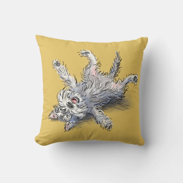 Grappige Rollende Schnauzer Knuffel Kussen (Voorkant)