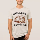 Grappige Rollende Vetkatten Lieve Vette Tabbykat Tri-Blend Shirt (Voorkant)
