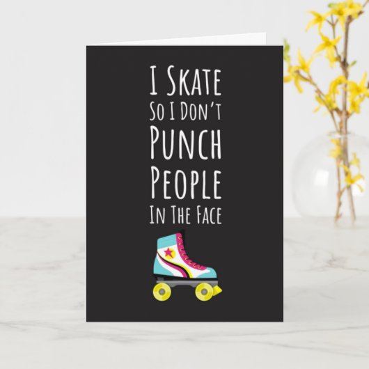 Grappige Roller Skate Kaarten Rollerderby Schatsen (Gele Bloem)
