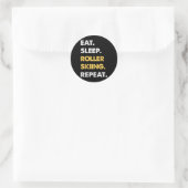 Grappige Roller-ski Kleding Eet Slaap Roller-skiën Ronde Sticker (Tas)