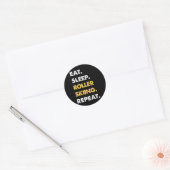 Grappige Roller-ski Kleding Eet Slaap Roller-skiën Ronde Sticker (Envelop)