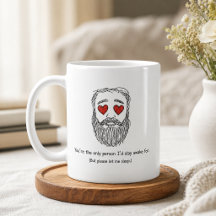 Grappige Romantische Baardman Slaperig Verliefd Mo