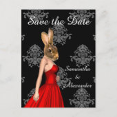 Grappige romantische dierlijke collage opslaan van aankondigingskaart (Voorkant)