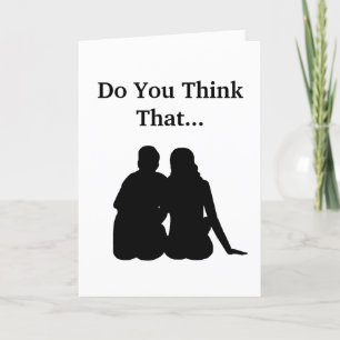 Grappige Romantische Koppel Silhouet Kaart