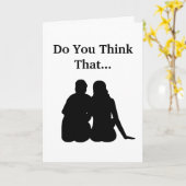 Grappige Romantische Paar Silhouet Kaart (Gele Bloem)