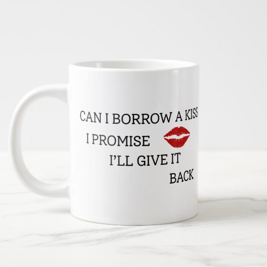 Grappige romantische quote grote koffiekop (Links)