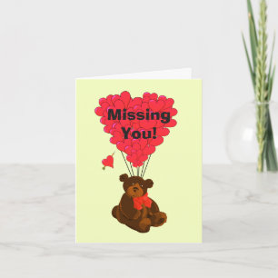 Grappige romantische teddybeer die je mist kaart