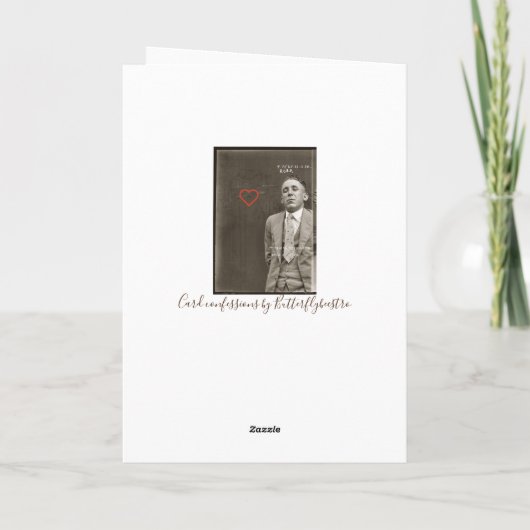 Grappige romantische vintage mugshotkaart kaart (Achterkant)