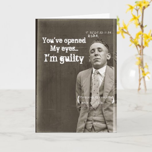 Grappige romantische vintage mugshotkaart kaart (Gele Bloem)