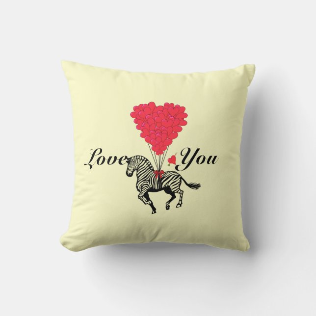 Grappige romantische zebra Valentijns Kussen (Voorkant)
