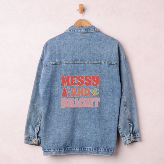 Grappige rommelige en heldere kerst denim jacket (Hangar)