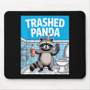 Grappige rommelige panda wasbeer wordt dronken 1ff muismat