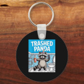 Grappige rommelige panda wasbeer wordt dronken 1ff sleutelhanger (Voorkant)