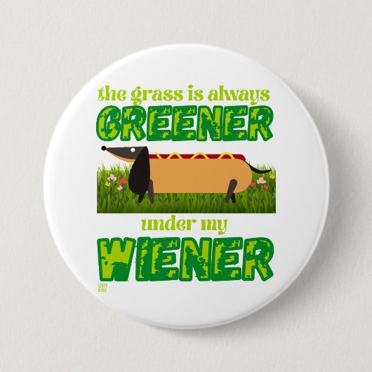 grappige ronde knop "MY WIENER" Button 7,6 Cm (Voorkant)