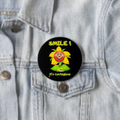 grappige ronde knop "SMILE" Button 7,6 Cm (In situ)