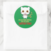 grappige ronde sticker "CUTE CAT" (Tas)