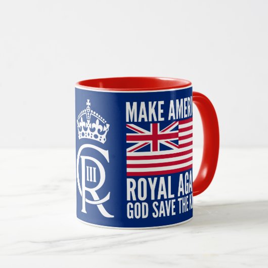 Grappige Rood Blauw Wit Make America Royal Again V Mok (Voorkant rechts)