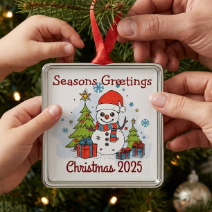 GRAPPIGE Rood & Groen Kerstmis 2024 Vintage Metalen Ornament
