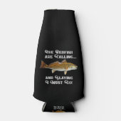 Grappige roodbaars die Gevist citaat Visser Naam r Flesjeskoeler (Voorkant)