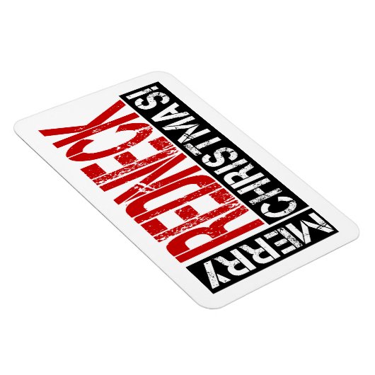 Grappige Roodhals kerstwensen Magneet (Rechterzijde)