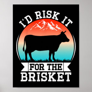 Grappige  rook Brisket ID riskeert het voor de BRI Poster