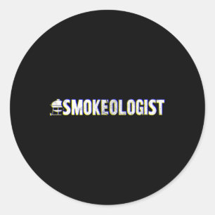 Grappige rookloog' - Grill BBQ Ronde Sticker