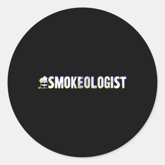 Grappige rookloog' - Grill BBQ Ronde Sticker (Voorkant)