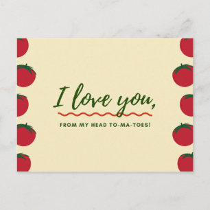 Grappige roomkleurige en rode tomaten briefkaart