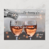 Grappige Rosé Wijn Kerst Ansichtkaart Feestdagenkaart (Voorkant)