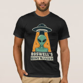 Grappige Roswells meest gezochte alien T-shirt (Voorkant)