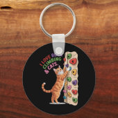 Grappige Rots klimmende Kattenliefhebber Indoor Av Sleutelhanger (Voorkant)