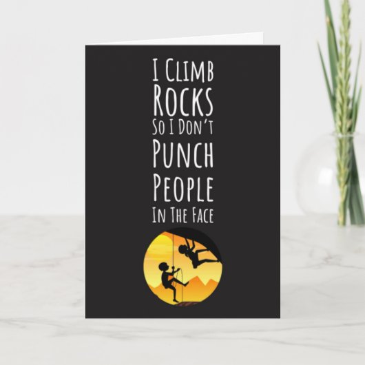 Grappige Rotsklim Kaarten Voor Boulder Klimmers (Voorkant)