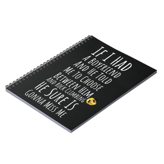 Grappige rotsklimcadeaus voor haar klimmersvrouwen notitieboek (Linkerzijde)