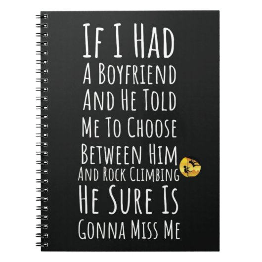 Grappige rotsklimcadeaus voor haar klimmersvrouwen notitieboek (Voorkant)