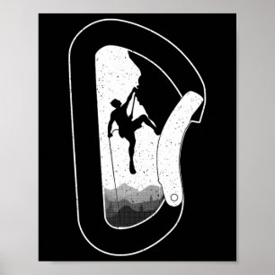 Grappige rotsklimkunst voor mannen vrouwen Boulder Poster
