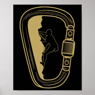 Grappige Rotsklimmen Carabiner Liefhebbers Outfit Poster