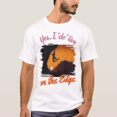 Grappige rotsklimmer | Boulderen - Live on the Edg T-shirt (Voorkant)