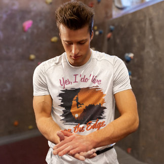 Grappige rotsklimmer | Boulderen - Live on the Edg T-shirt