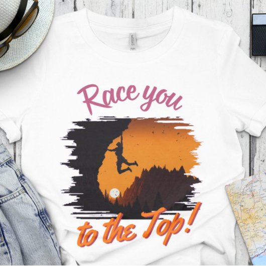 Grappige rotsklimmer | Boulderen - Race naar de To T-shirt