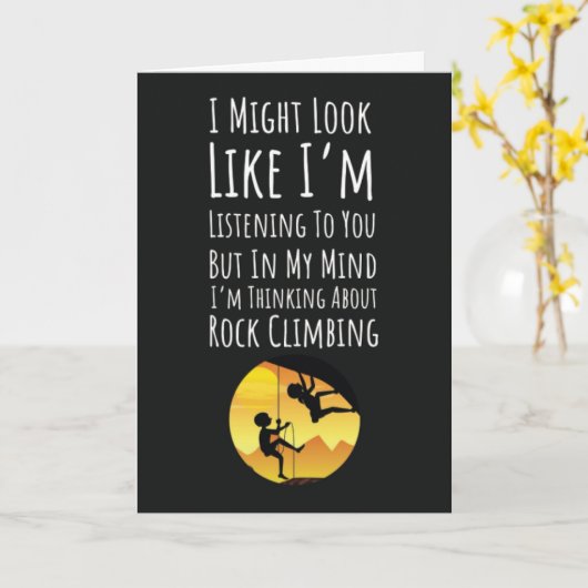 Grappige Rotsklimmer Kaarten Klimsporten (Gele Bloem)