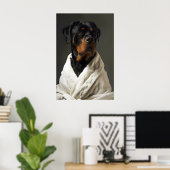 Grappige Rottweiler-badjas kunst, Grappige badkame Poster (Thuiskantoor)