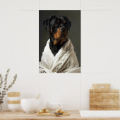 Grappige Rottweiler-badjas kunst, Grappige badkame Poster (Keuken)